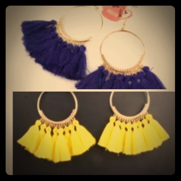 HOOP Tassel Earrings Set - Picture 1 of 1